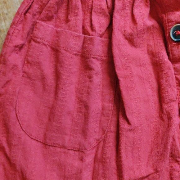 Zara skirt size 2 to 3 years red overalls skirt cotton adjustable spring boho - Picture 3 of 8